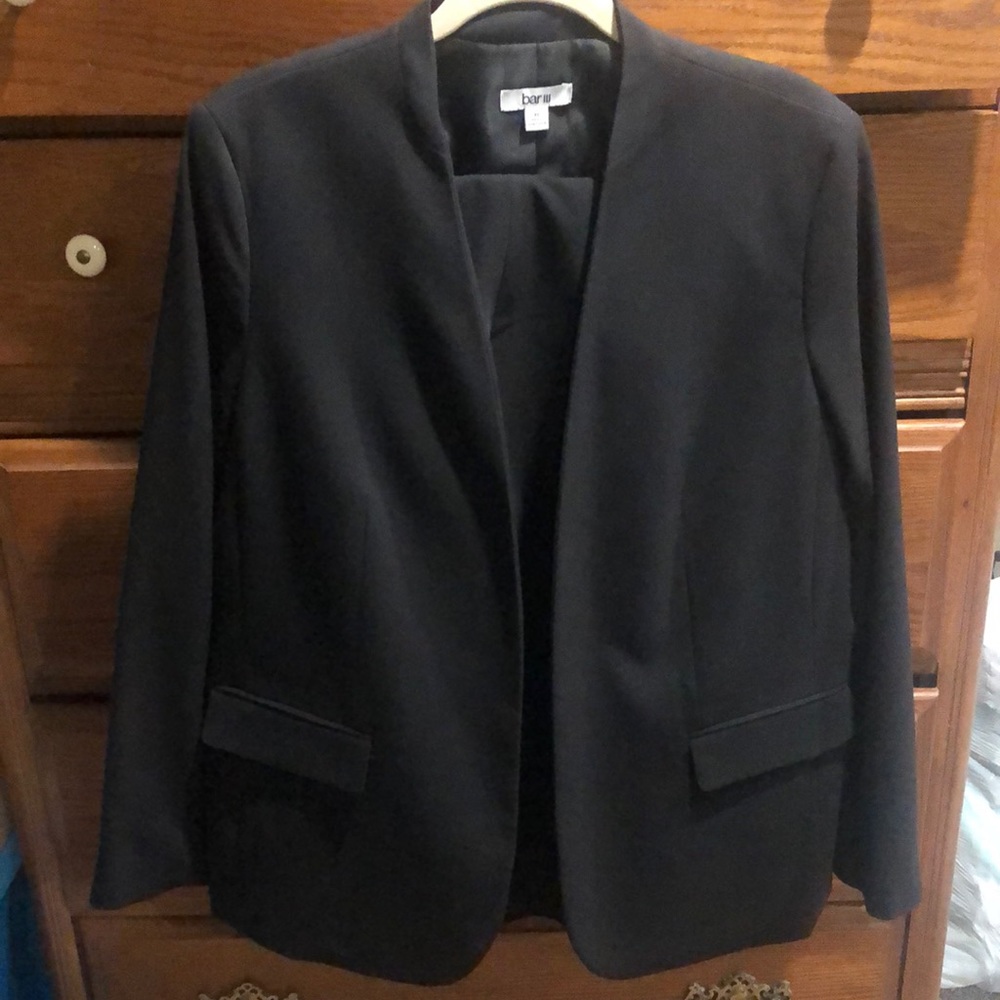 Bar III collarless open front blazer